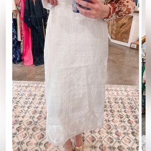 Elegant White Embroidered Skirt